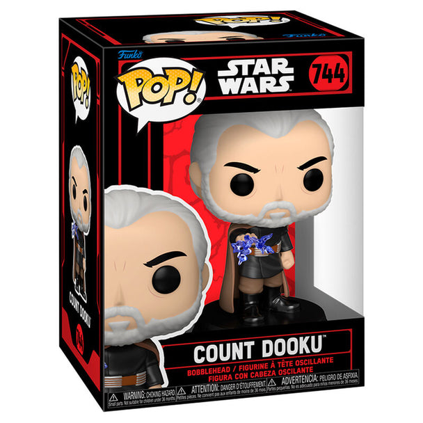 Figurine Funko POP Count Dooku Star Wars 9cm en vinyle vue de face avec détails précis