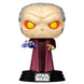 Boîte cadeau de la figurine Funko POP Emperor Palpatine, montrant le packaging officiel et la taille compacte de 9 cm