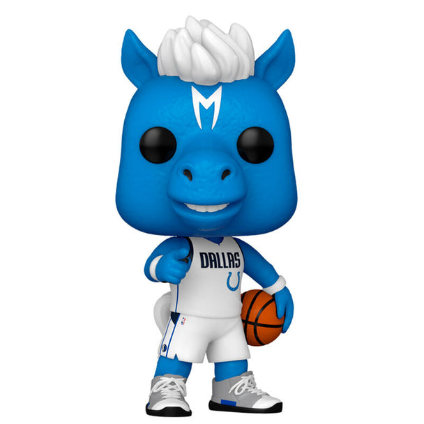 Vue rapprochée de la figurine Funko POP représentant un joueur champion des Dallas Mavericks en vinyle