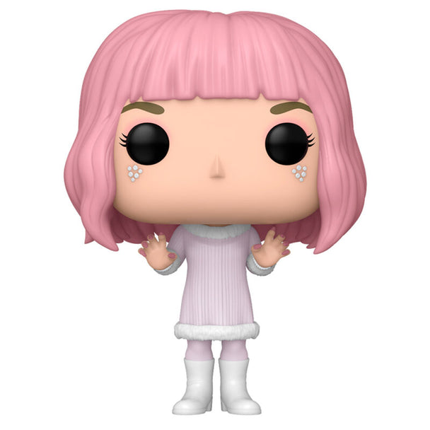 Vue rapprochée de la figurine Funko POP Enid Sinclair avec détails précis et couleurs vives sur fond neutre