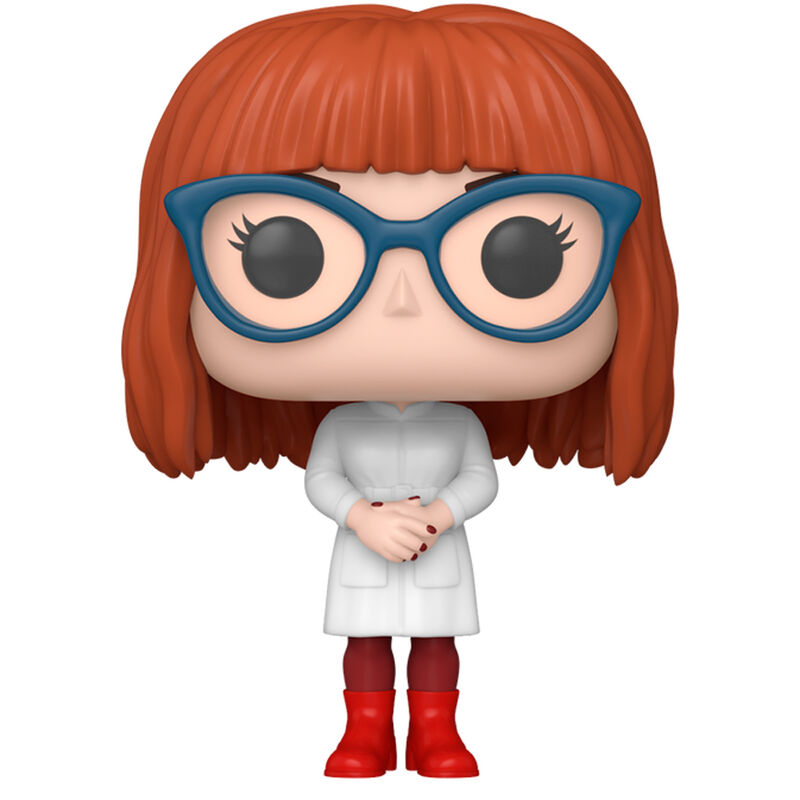 Vue rapprochée de la figurine Funko POP Wednesday Marilyn Thornhill avec détails du visage et costume