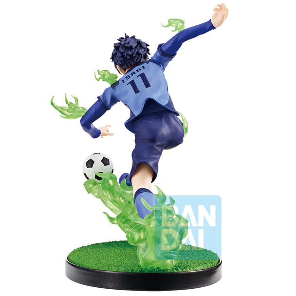 Profil gauche de la figurine Yoichi Isagi Blue Lock avec expression déterminée