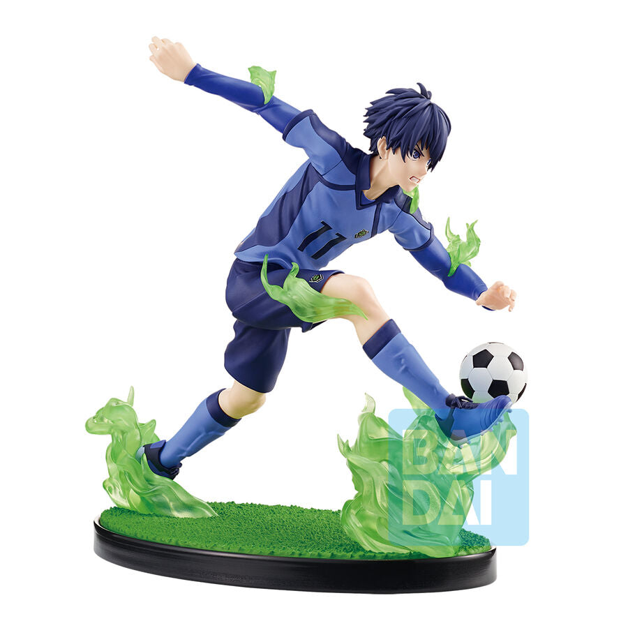 Vue arrière de la figurine Ichibansho Yoichi Isagi montrant les détails du maillot