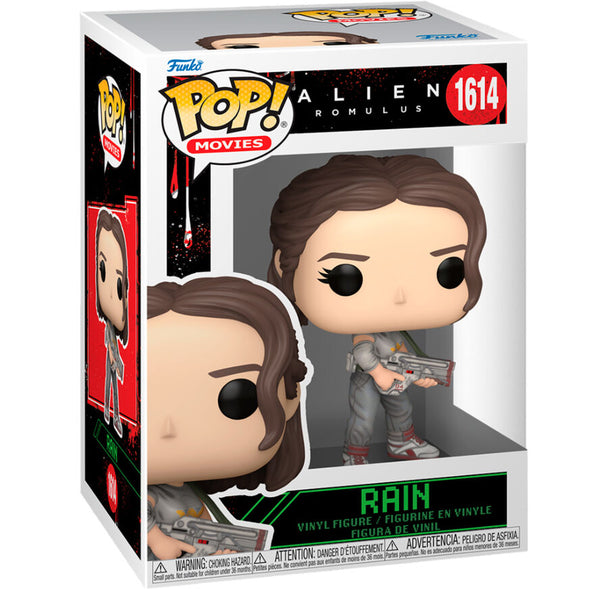 Vue rapprochée de la figurine Funko POP Alien Romulus Rain montrant les détails du design