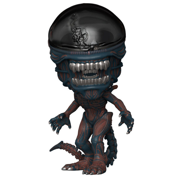 Figurine Funko POP Super Alien Romulus Scorched Xenomorph vue de face avec détails brûlés et texture réaliste
