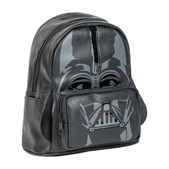 Détail du simili cuir noir texturé du sac à dos Darth Vader Star Wars CERDÁ