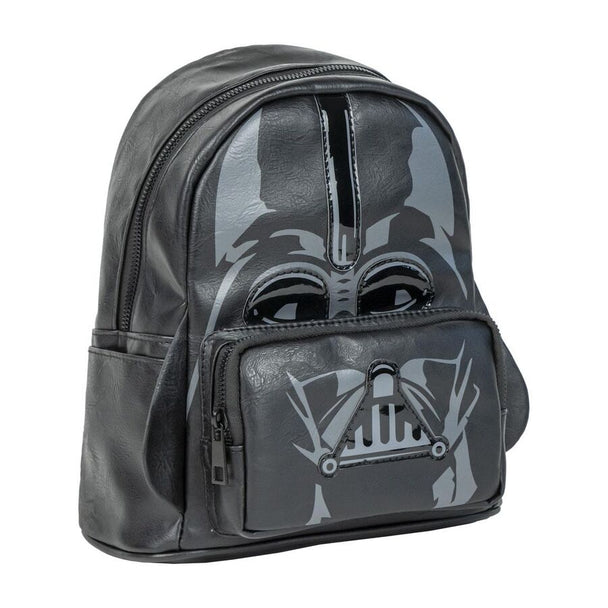 Détail du simili cuir noir texturé du sac à dos Darth Vader Star Wars CERDÁ