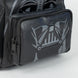 Vue latérale du sac à dos casual Darth Vader avec fermeture zippée visible et design élégant