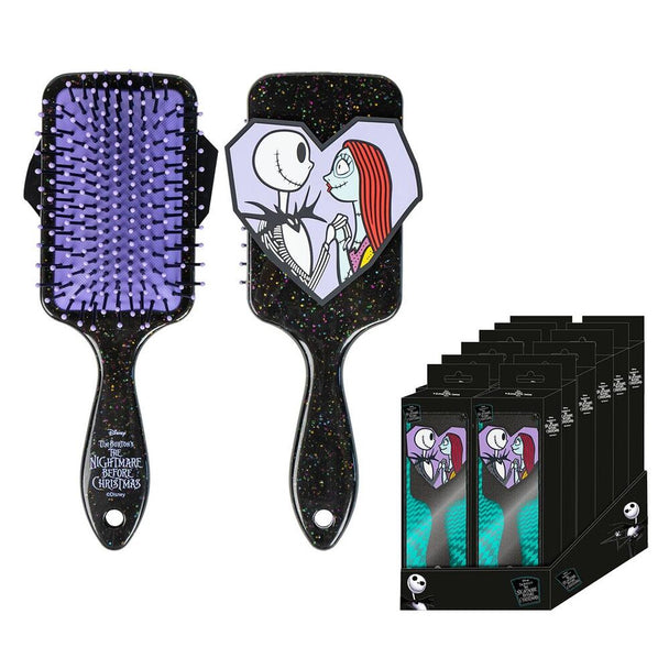 Brosse à cheveux Disney Nightmare Before Christmas avec illustration de Jack Skellington et Sally