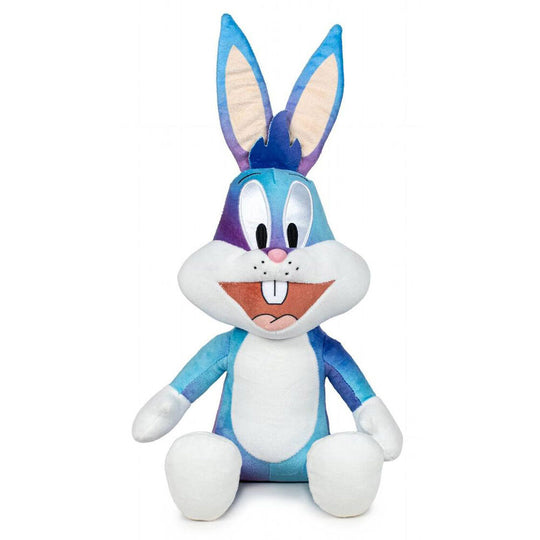 Peluche Bugs Bunny Looney Tunes de 27cm signée PLAY BY PLAY, vue de face avec détails précis du visage.