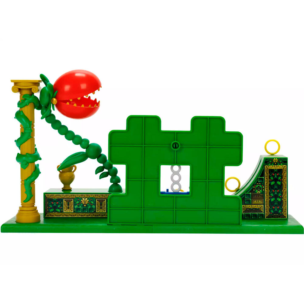 Figurine Sonic the Hedgehog positionnée sur le playset Stardust Speedway