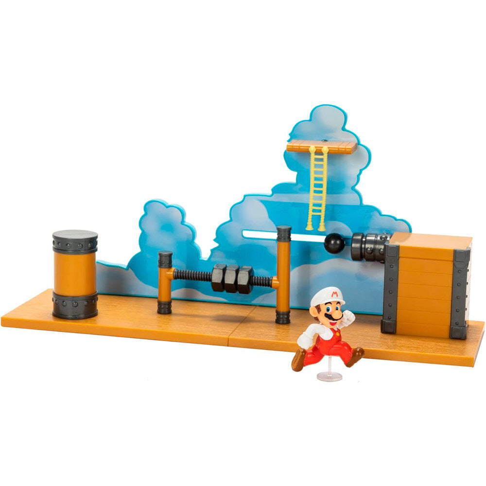 Playset avion Super Mario Bros présenté avec ses couleurs vives et design fidèle