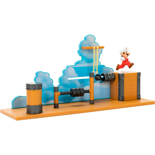 Image rapprochée des détails du deck de l'avion Super Mario Bros de JAKKS PACIFIC