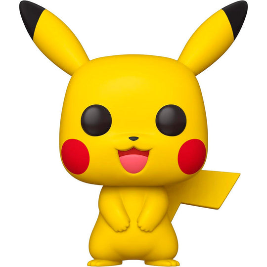 Figurine POP Mega Pokémon Pikachu de 46 cm vue de face avec détails colorés et expression dynamique