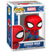 Figurine Funko POP Spider-Man Classics en vinyle de 9 cm présentée dans sa boîte cadeau officielle Marvel