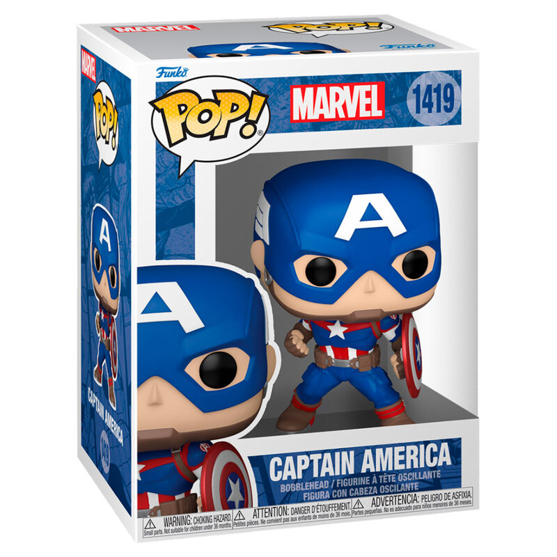 Figurine Funko POP Captain America Marvel Classics de 9 cm en vinyle dans sa boîte cadeau
