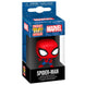 Porte-clés Pocket POP Spider-Man Marvel FUNKO en gros plan sur fond blanc montrant les détails de la figurine miniature