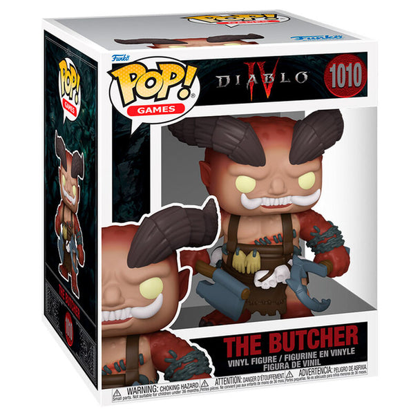 Figurine POP Funko Super Diablo IV The Butcher vue de face avec détails précis et couleurs vives