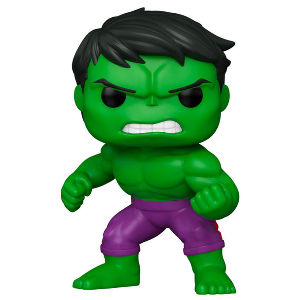 Boîte cadeau de la figurine Funko POP Hulk Classics Marvel, affichant le logo officiel et le personnage visible à travers la fenêtre