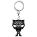 Porte-clés FUNKO Black Panther Marvel en position latérale montrant la finition brillante et la chaîne