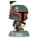 Vue rapprochée de la figurine Funko POP Boba Fett Star Wars montrant les détails du costume et du casque