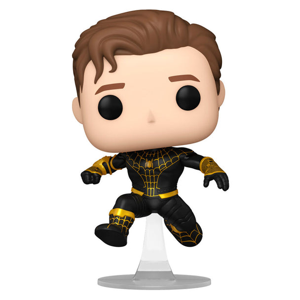 Vue détaillée de la figurine Spider-Man No Way Home Funko POP avec ses couleurs vives et son design unique