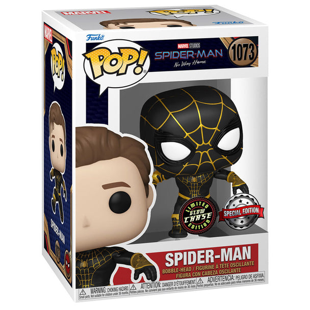 Figurine Funko POP Spider-Man No Way Home Exclusive Chase vue de face dans sa boîte cadeau