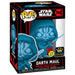 Vue rapprochée de la figurine vinyle Funko POP Darth Maul avec détails précis et couleurs vives