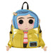 Sac à dos Loungefly Coraline en simili cuir doré vegan avec détails brodés et appliqués, vue de face