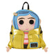Sac à dos Loungefly Coraline en simili cuir doré vegan avec détails brodés et appliqués, vue de face