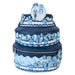 Vue avant du sac à dos Loungefly Corpse Bride Wedding Cake en simili cuir vegan avec détails embossés et appliqués