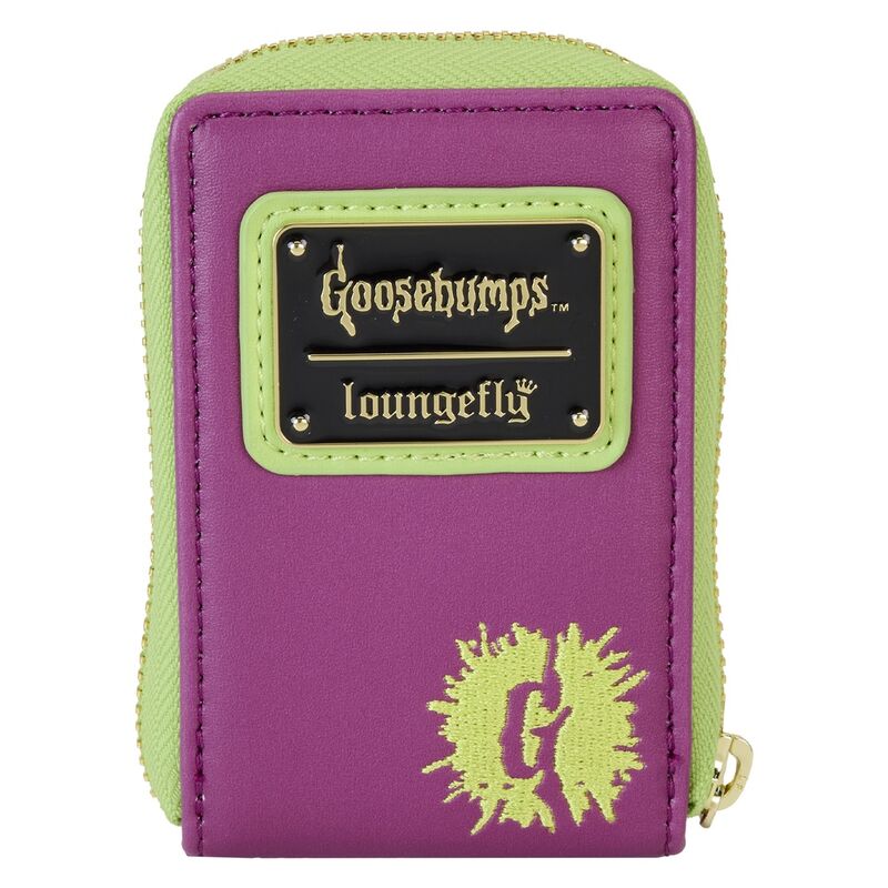 Intérieur du portefeuille Loungefly Goosebumps avec doublure assortie et compartiments pratiques