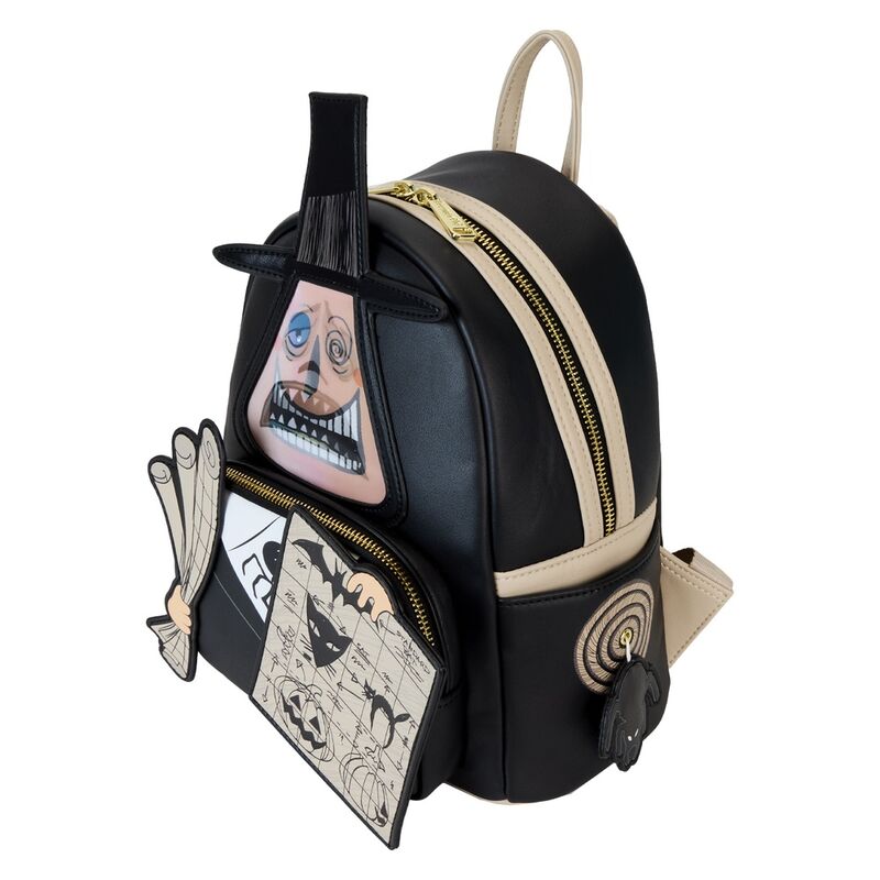 Vue latérale montrant les poches pratiques du sac à dos lenticulaire Loungefly