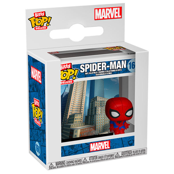 Figurine Bitty POP Deluxe Spider-Man Marvel FUNKO vue de face avec détails colorés et design compact