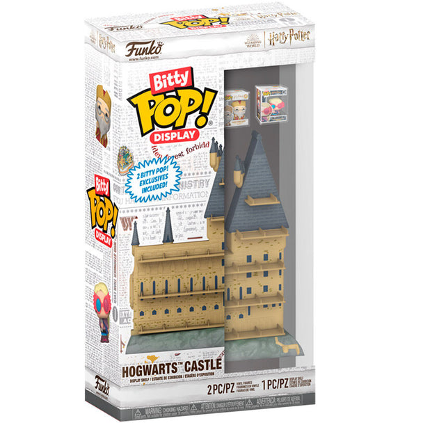 Vue frontale du display Bitty POP Château de Poudlard Harry Potter FUNKO en vinyle de 25cm