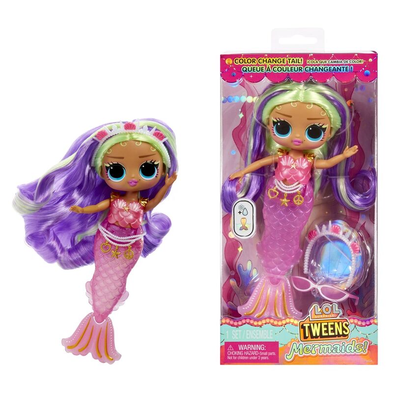 Accessoires mode et surprises marines inclus avec la poupée L.O.L Surprise Cleo Cove Tween