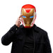 Image rapprochée du variateur d'intensité des lumières des yeux du casque Iron Man