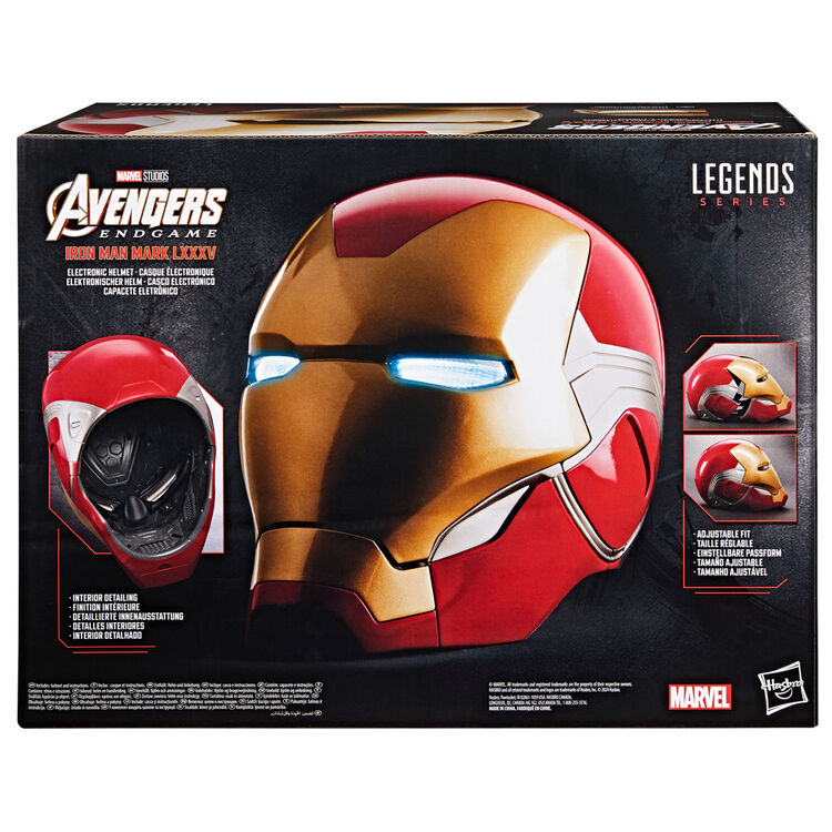 Détail du rembourrage intérieur confortable du casque Iron Man Avengers Endgame