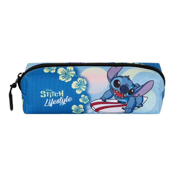 Trousse à crayons Disney Stitch KARACTERMANIA en matériau Ripstop résistant avec fermeture éclair, dimensions 8x21x5,5 cm.