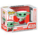 Figurine Funko POP Grogu Star Wars de 9 cm tenant un cookie de Noël dans sa boîte cadeau