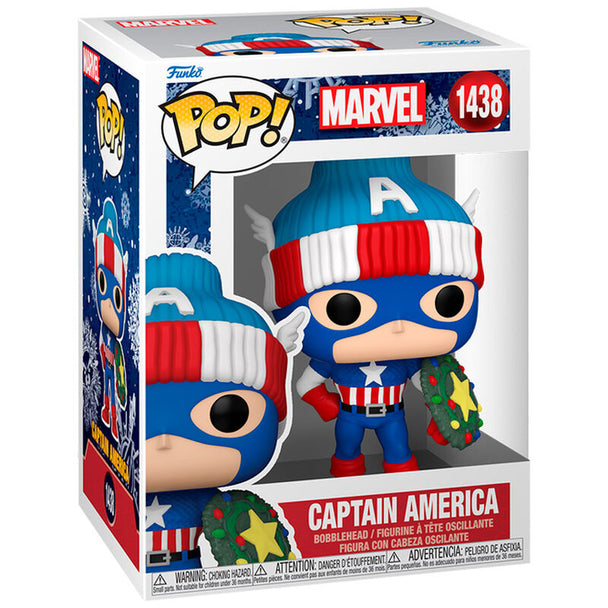 Figurine Funko POP Captain America édition Holiday de 9 cm en vinyle dans sa boîte cadeau
