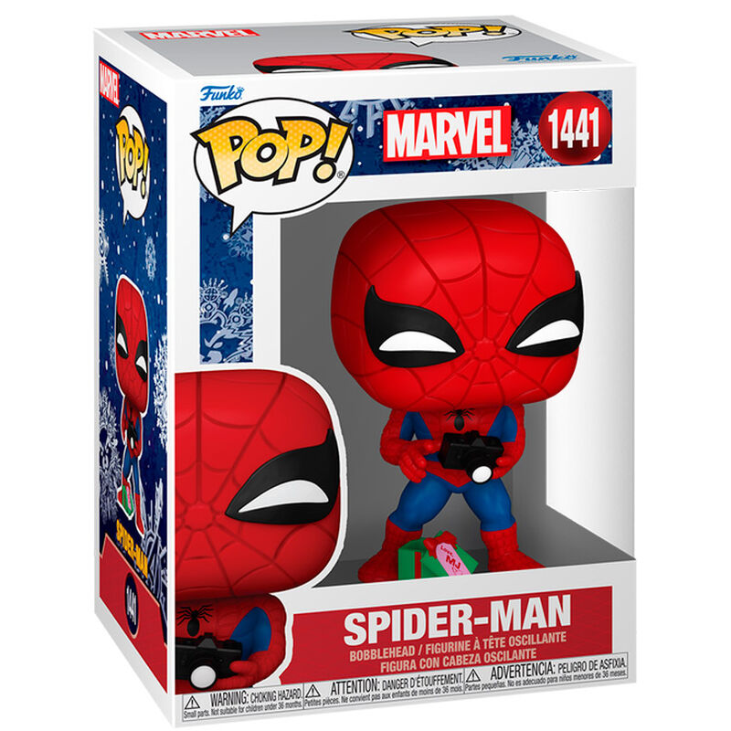 Figurine Funko POP Spider-Man Marvel de 9 cm en vinyle dans son coffret cadeau élégant, vue de face