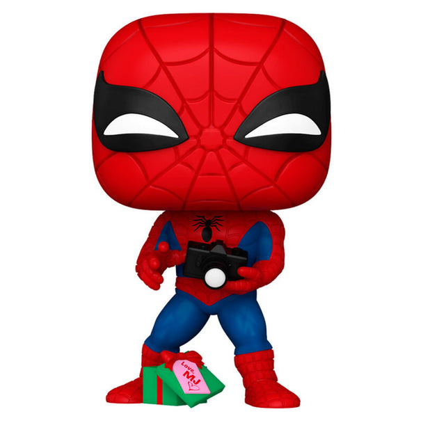 Coffret cadeau contenant la figurine Funko POP Spider-Man Marvel, présentation soignée avec logo Funko visible