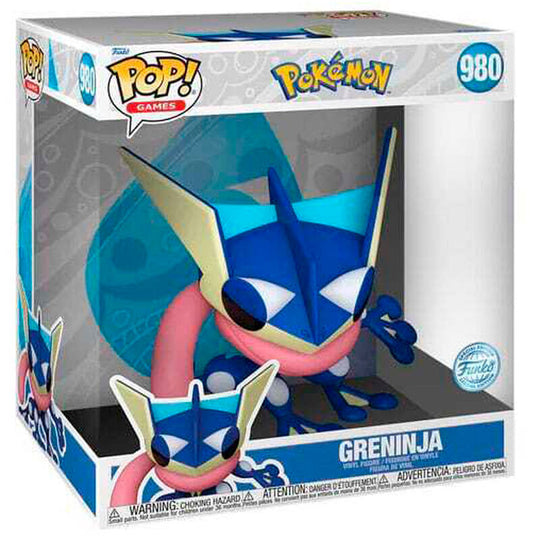 Vue rapprochée de la figurine Greninja POP FUNKO montrant les détails précis de la peinture et du design