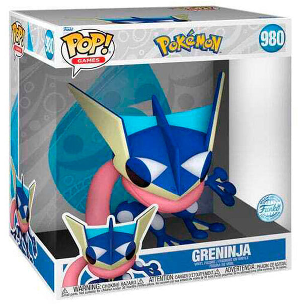 Vue rapprochée de la figurine Greninja POP FUNKO montrant les détails précis de la peinture et du design