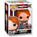 Figurine Funko POP Chucky 9 cm exclusive de Child's Play 2 vue de face dans sa boîte cadeau