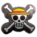 Vue rapprochée du tissu et du design 3D du coussin One Piece officiel TOEI ANIMATION