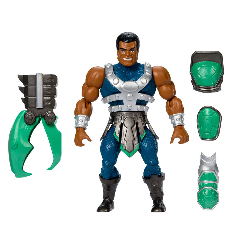 Figurine Clamp Champ 14cm Masters of the Universe avec bras pince viperine articulé et armure amovible