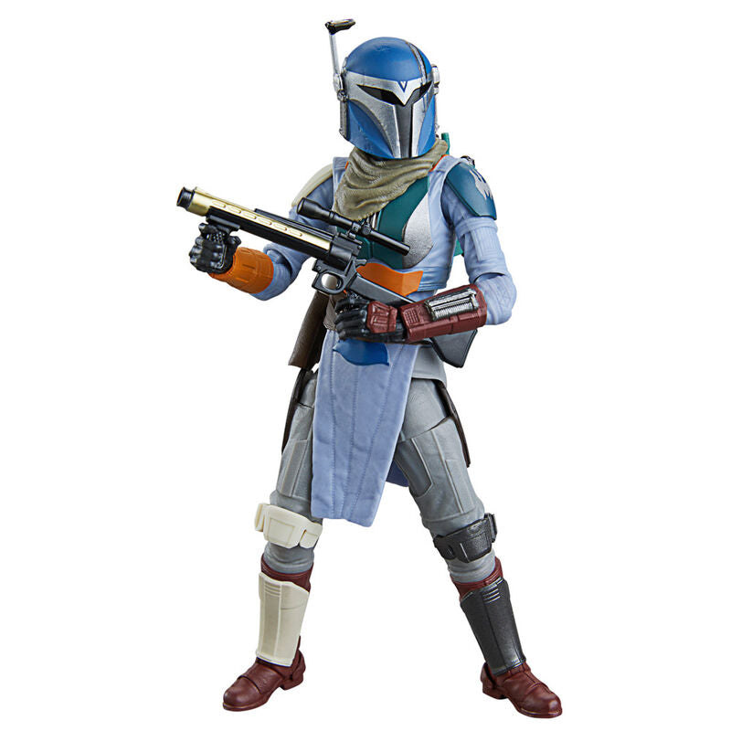 Vue rapprochée de la tête sculptée du Mandalorian avec casque emblématique