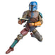 Figurines Mandalorian & Shriek-Hawk posées côte à côte sur socle blanc